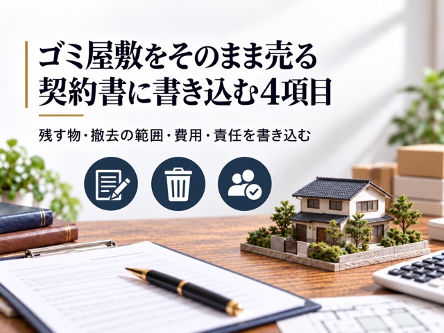 ゴミ屋敷をそのまま売る契約書に書き込む4項目