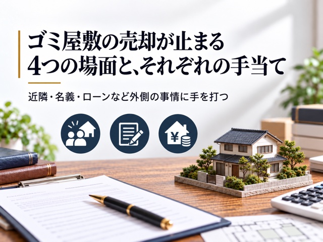 ゴミ屋敷の売却が止まる4つの場面と、それぞれの手当て