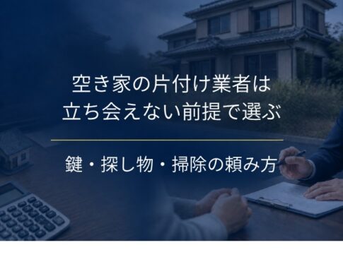空き家の片付け業者は立ち会えない前提で選ぶ｜鍵・探し物・掃除