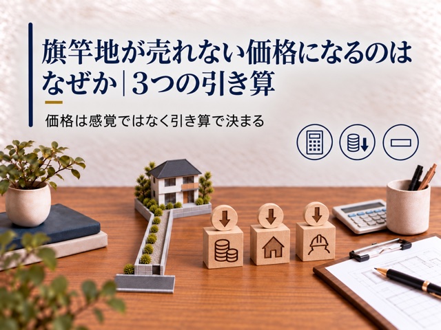 旗竿地が売れない価格になるのはなぜか|3つの引き算