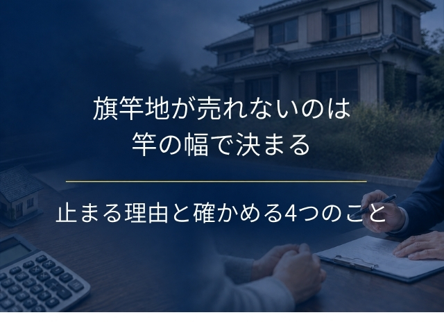 旗竿地が売れないのは竿の幅で決まる｜止まる4つの理由と、売れないと決める前に確かめる4つのこと