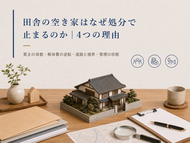 田舎の空き家はなぜ処分で止まるのか|4つの理由