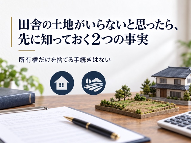 田舎の土地がいらないと思ったら、先に知っておく2つの事実
