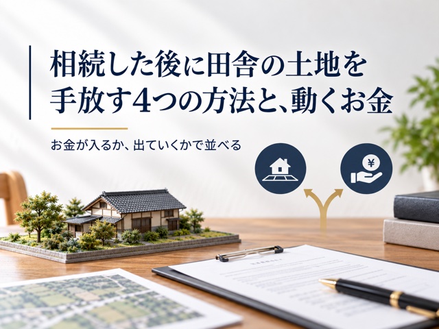 相続した後に田舎の土地を手放す4つの方法と、動くお金