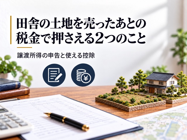 田舎の土地を売ったあとの税金で押さえる2つのこと