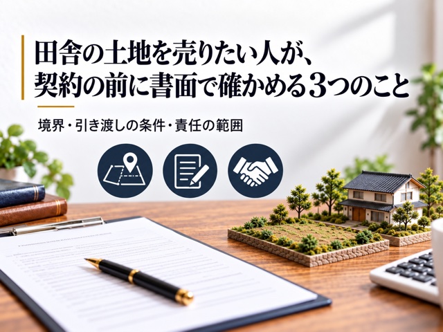 田舎の土地を売りたい人が、契約の前に書面で確かめる3つのこと