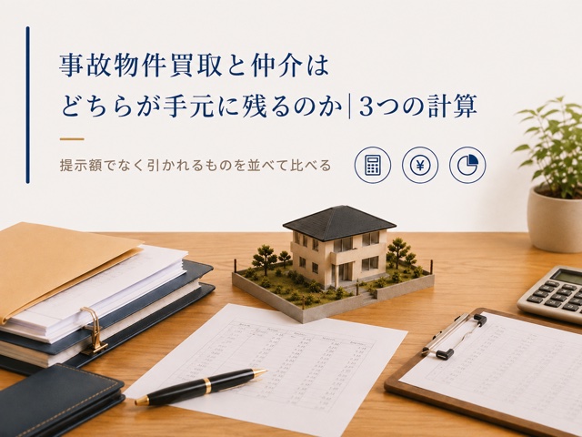 事故物件買取と仲介はどちらが手元に残るのか|3つの計算