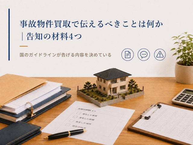 事故物件買取で伝えるべきことは何か|告知の材料4つ