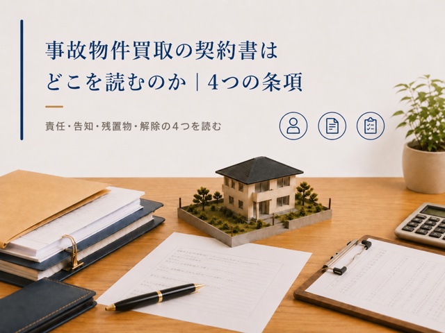 事故物件買取の契約書はどこを読むのか|4つの条項