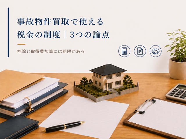 事故物件買取で使える税金の制度|3つの論点