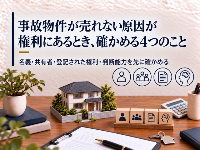 事故物件が売れない原因が権利にあるとき、確かめる4つのこと