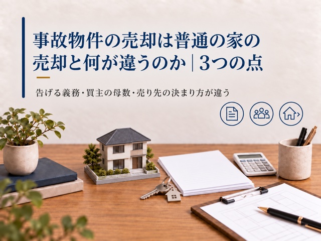 事故物件の売却は普通の家の売却と何が違うのか|3つの点