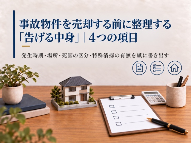 事故物件を売却する前に整理する「告げる中身」|4つの項目