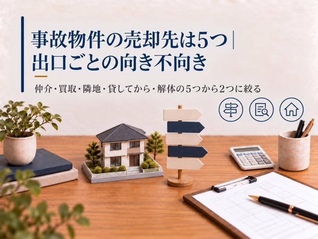 事故物件の売却先は5つ|出口ごとの向き不向き
