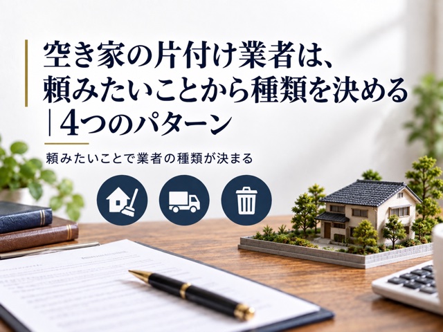 空き家の片付け業者は、頼みたいことから種類を決める|4つのパターン