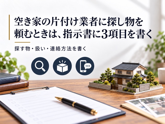 空き家の片付け業者に探し物を頼むときは、指示書に3項目を書く