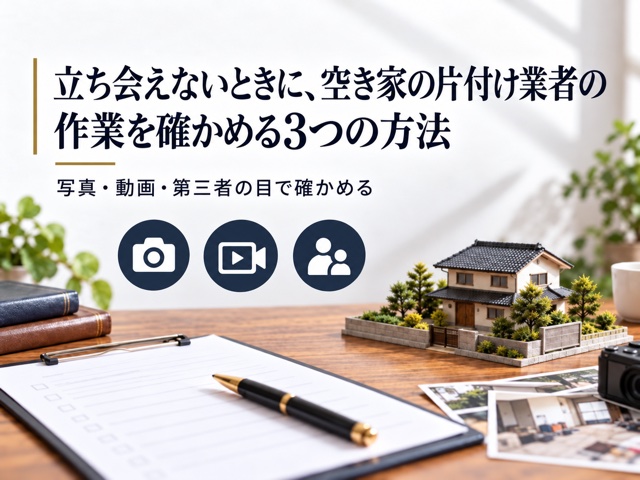 立ち会えないときに、空き家の片付け業者の作業を確かめる3つの方法