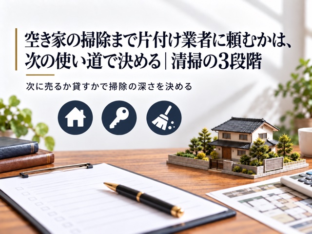 空き家の掃除まで片付け業者に頼むかは、次の使い道で決める|清掃の3段階