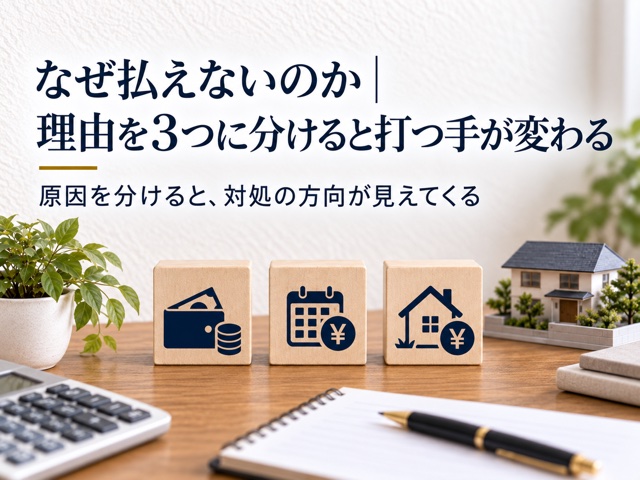 なぜ払えないのか｜理由を3つに分けると打つ手が変わる