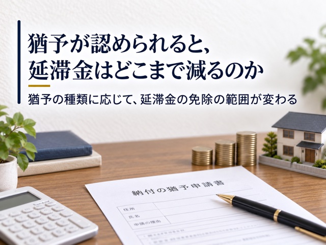 猶予が認められると、延滞金はどこまで減るのか