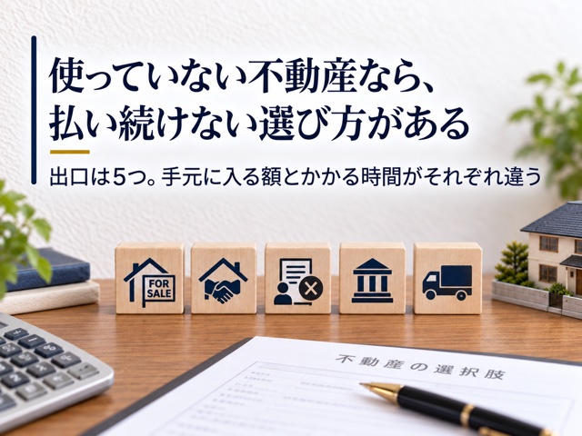 使っていない不動産なら、払い続けない選び方がある