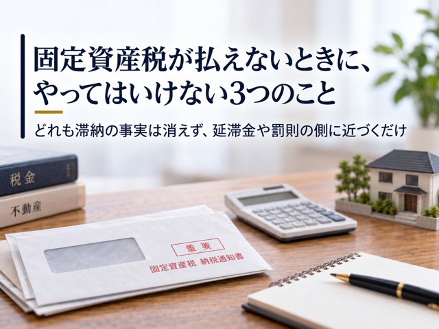 固定資産税が払えないときに、やってはいけない3つのこと