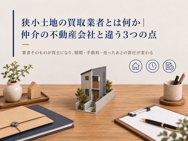 狭小土地の買取業者とは何か|仲介の不動産会社と違う3つの点
