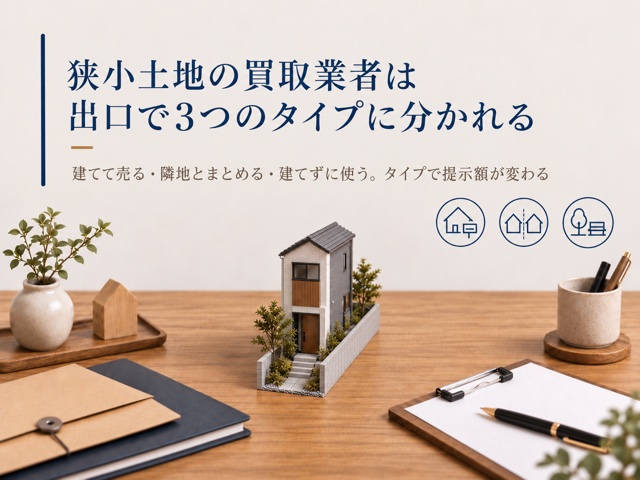 狭小土地の買取業者は出口で3つのタイプに分かれる