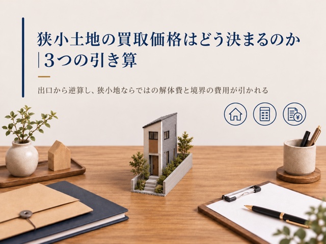 狭小土地の買取価格はどう決まるのか|3つの引き算