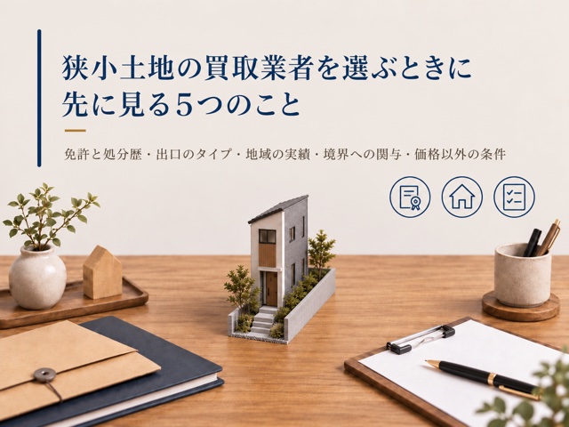 狭小土地の買取業者を選ぶときに先に見る5つのこと