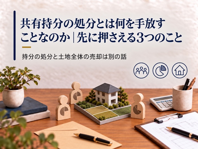 共有持分の処分とは何を手放すことなのか|先に押さえる3つのこと
