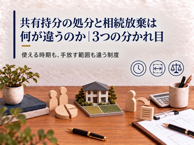 共有持分の処分と相続放棄は何が違うのか|3つの分かれ目