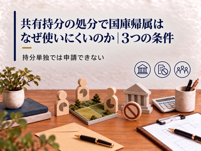共有持分の処分で国庫帰属はなぜ使いにくいのか|3つの条件
