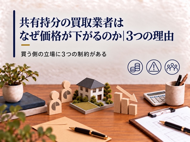 共有持分の買取業者はなぜ価格が下がるのか|3つの理由