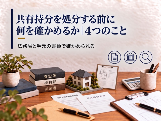 共有持分を処分する前に何を確かめるか|4つのこと