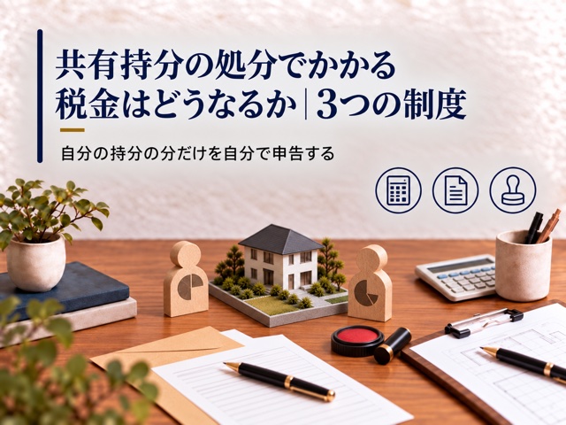 共有持分の処分でかかる税金はどうなるか|3つの制度