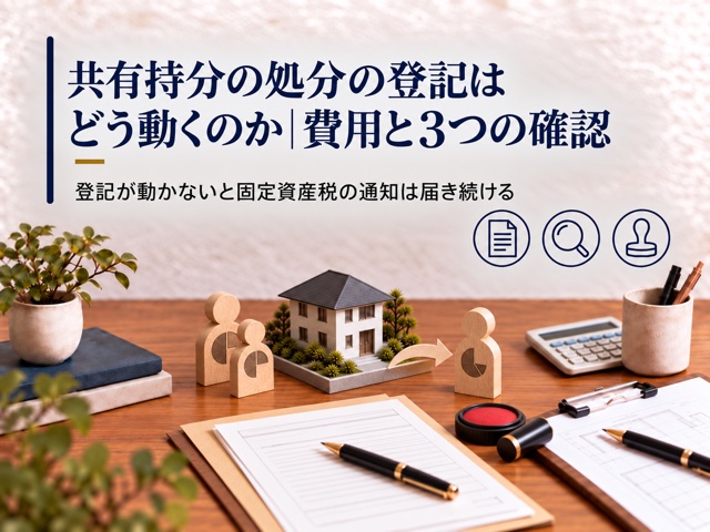 共有持分の処分の登記はどう動くのか|費用と3つの確認