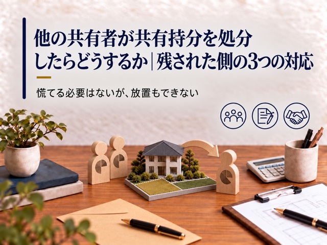 他の共有者が共有持分を処分したらどうするか|残された側の3つの対応