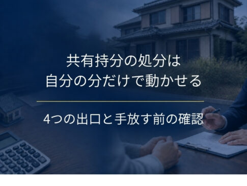共有持分の処分は自分の分だけで動かせる｜4つの出口と、手放す前に確かめる4つのこと
