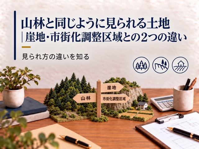 山林と同じように見られる土地|崖地・市街化調整区域との2つの違い