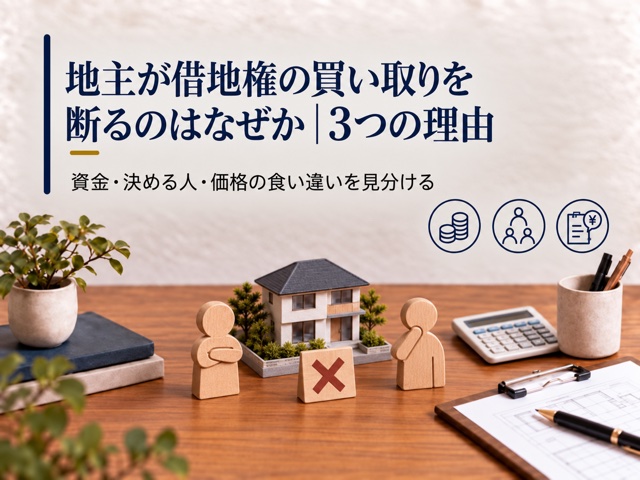 地主が借地権の買い取りを断るのはなぜか|3つの理由