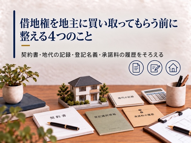 借地権を地主に買い取ってもらう前に整える4つのこと