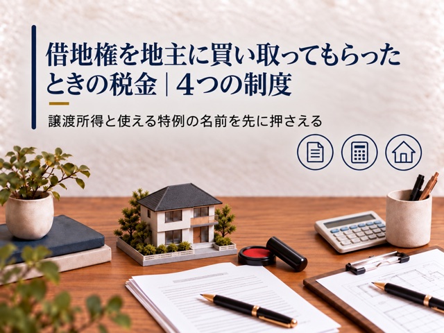 借地権を地主に買い取ってもらったときの税金|4つの制度