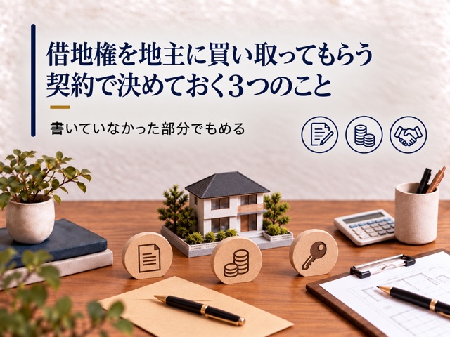 借地権を地主に買い取ってもらう契約で決めておく3つのこと