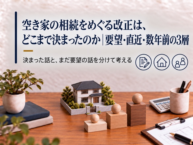 空き家の相続をめぐる改正は、どこまで決まったのか|要望・直近・数年前の3層