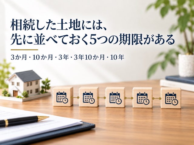 相続した土地には、先に並べておく5つの期限がある