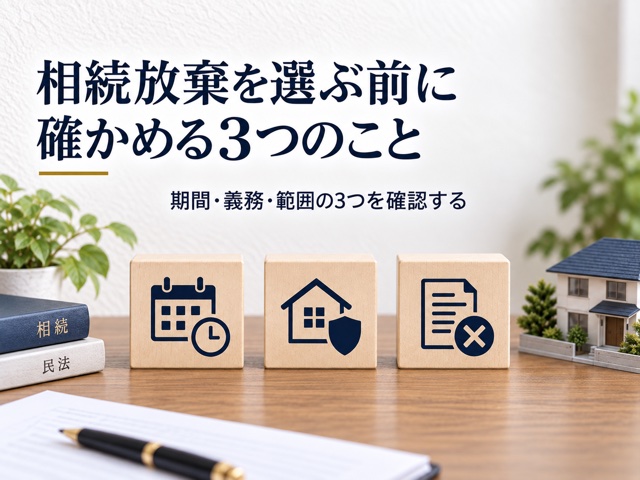 相続放棄を選ぶ前に確かめる3つのこと