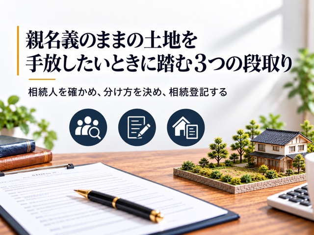 親名義のままの土地を手放したいときに踏む3つの段取り