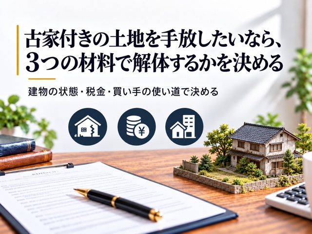 古家付きの土地を手放したいなら、3つの材料で解体するかを決める