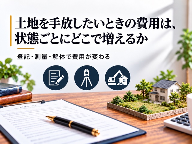 土地を手放したいときの費用は、状態ごとにどこで増えるか